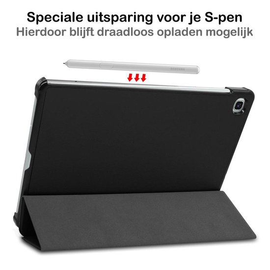 Samsung Galaxy Tab S6 Lite Hoesje Book Case Hoes Cover - Zwart | bol.com