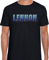 Lennon fun tekst t-shirt zwart heren M