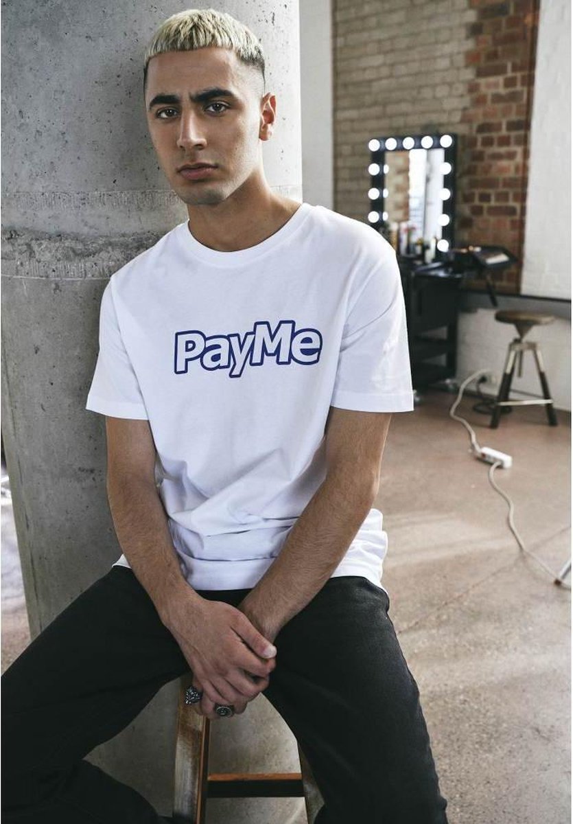 Urban Classics Heren Tshirt -M- Pay Me Outline Tee Wit