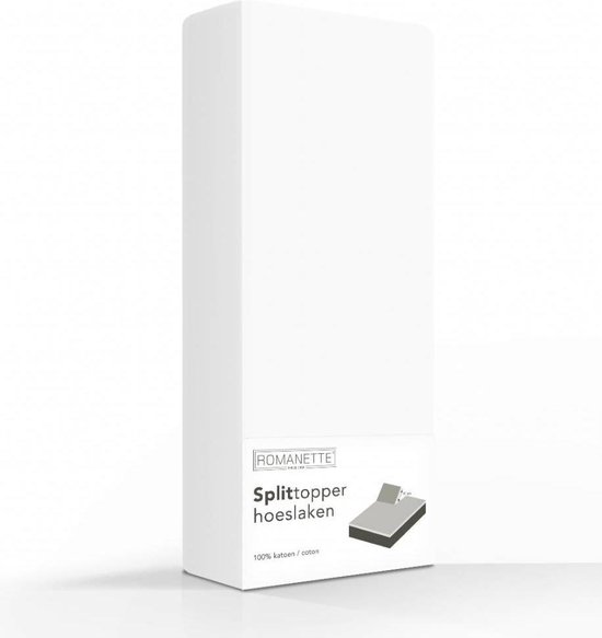 Drap-housse Romanette surmatelas - Blanc - Simple (160x210 / 220 cm)