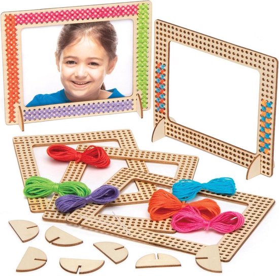 Baker Ross Fotolijst Borduursets van Hout (4 stuks) Knutselspullen en