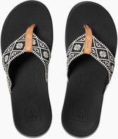 Reef Ortho Woven Dames Slippers - Zwart/Wit - Maat 36