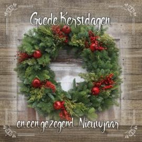 Kaart Vierkant 15x15cm Met envelop Goede Kerstdagen En Gezegend
