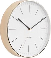 Wall clock Minimal white, shiny gold case