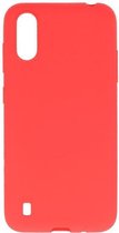 Bestcases Color Telefoonhoesje - Backcover Hoesje - Siliconen Case Back Cover voor Samsung Galaxy A01 - Rood