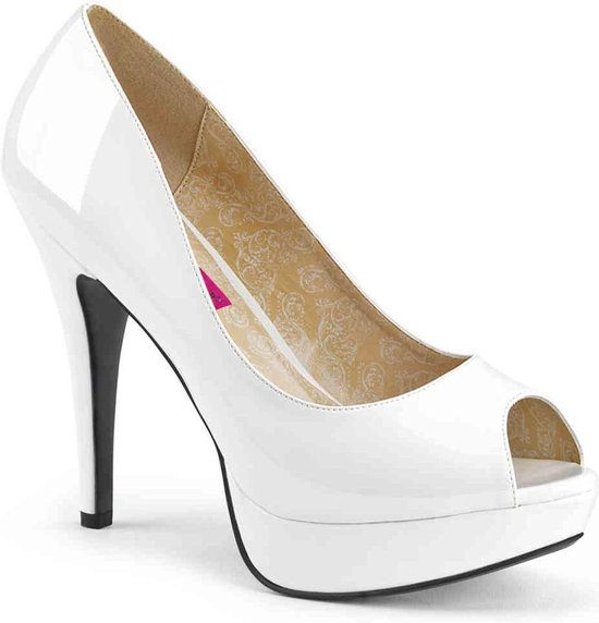 Pleaser Pink Label Pumps -45 Shoes- CHLOE-01 US 14 Wit | bol.com