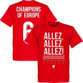 Liverpool Allez Allez Allez Champions of Europe 2019 T-Shirt - Rood - M