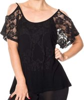 Banned Off shoulder top -M- Aura Zwart