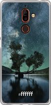 Nokia 7 Plus Hoesje Transparant TPU Case - Space Tree #ffffff