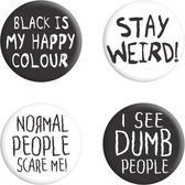 Grindstore Badge/button Stay Weird Badge Pack Multicolours