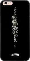 6F hoesje - geschikt voor iPhone 6s Plus -  Transparant TPU Case - White flowers in the dark #ffffff