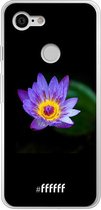Google Pixel 3 Hoesje Transparant TPU Case - Purple flower in the dark #ffffff