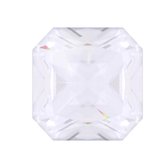 Quiges - Eligo Verwisselbaar Glas geslepen 12 mm Vierkant Zirkonia Wit voor Zilveren Ring - 12 mm - ER12S008