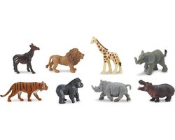 foto van Safari Mini-figuren Good Luck Wilde Dieren 2 cm Rubber 8 Stuks