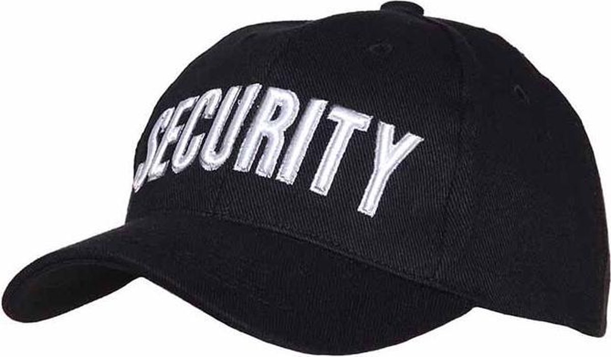 Baseball cap/pet - security- Zwart