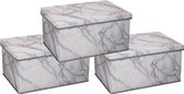 Set van 6x stuks opberg boxen / opberg doos dozen marmer print 40 x 30 x 20 cm - Inhoud: 25 liter
