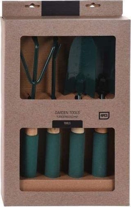 Pro Garden Tuingereedschapsset 27 Cm Staal/hout Groen 4-stuks van Pro Garden — afbeelding 2