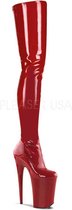 Pleaser Plateau Overknee Laarzen -36 Shoes- INFINITY-4000 Paaldans schoenen Rood