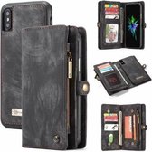CaseMe - iPhone X/Xs hoesje - 2 in 1 Wallet Book Case - Zwart