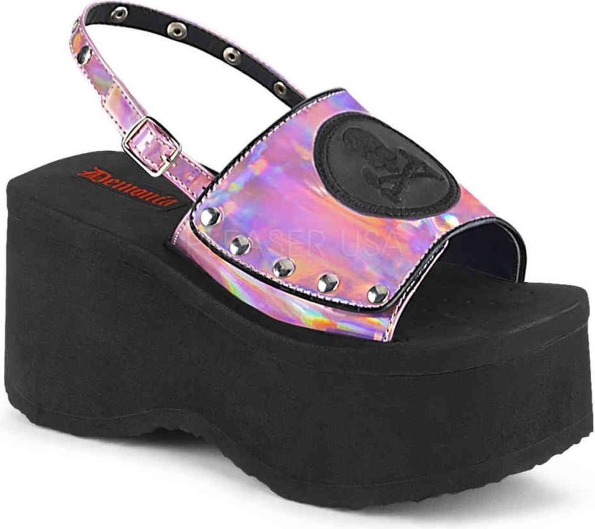 Demonia Sandaal met enkelband 40 Shoes FUNN 32 Zwart Roze