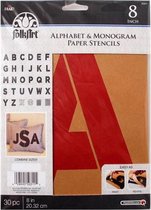 FolkArt Monogram papier stencil 8 bold font letters