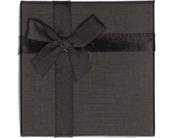 Sieradendoosje met strik - zwart - 9 x 9 cm - cadeaudoosjes - verpakking