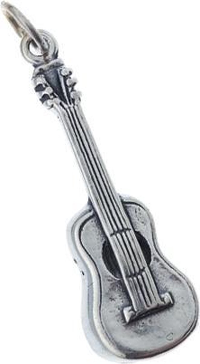 Zilveren hanger akoestische gitaar