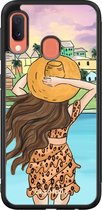 Samsung A20e hoesje - Sunset girl | Samsung Galaxy A20e case | Hardcase backcover zwart