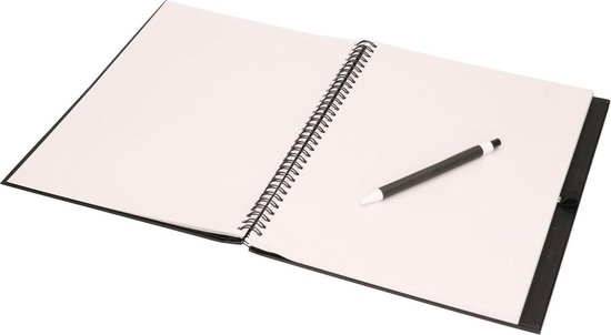 Schetsboek - 80 vellen - zwart - harde kaft - A4 formaat - blanco papier - Teken boeken - Merkloos