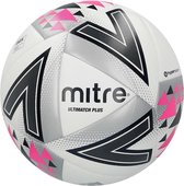 Mitre Voetbal Ultimatch Plus Polyurethaan Wit/zilver/roze Maat 4