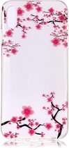 GadgetBay Doorzichtig iPhone X XS TPU Bloesem hoesje - Roze bloemen