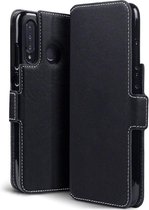 Huawei P30 Lite New Edition/P30 Lite Bookcase hoesje - CaseBoutique - Effen Zwart - Kunstleer