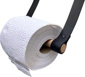 Leren Toiletrolhouder - Zwart - 2 stuks - 100% Volnerfleer Toiletrolhouders - WC rolhouder hangend