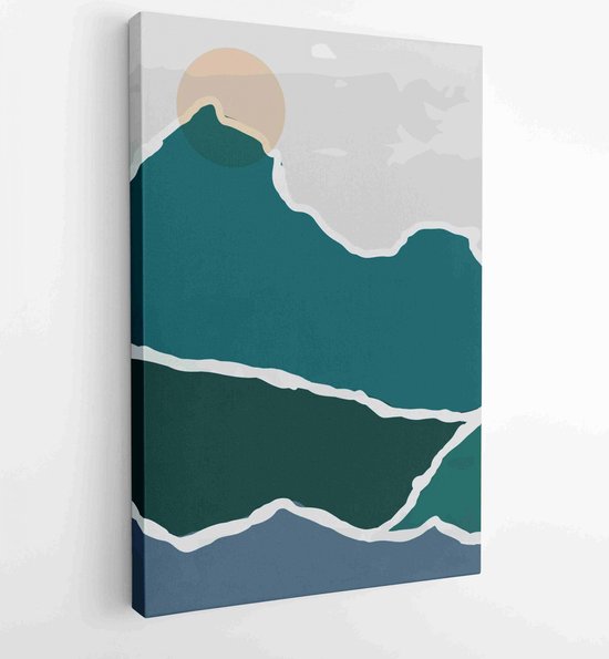 Spalivivre Wanddecoratie van metaal, 4 stuks, bergen en bossen