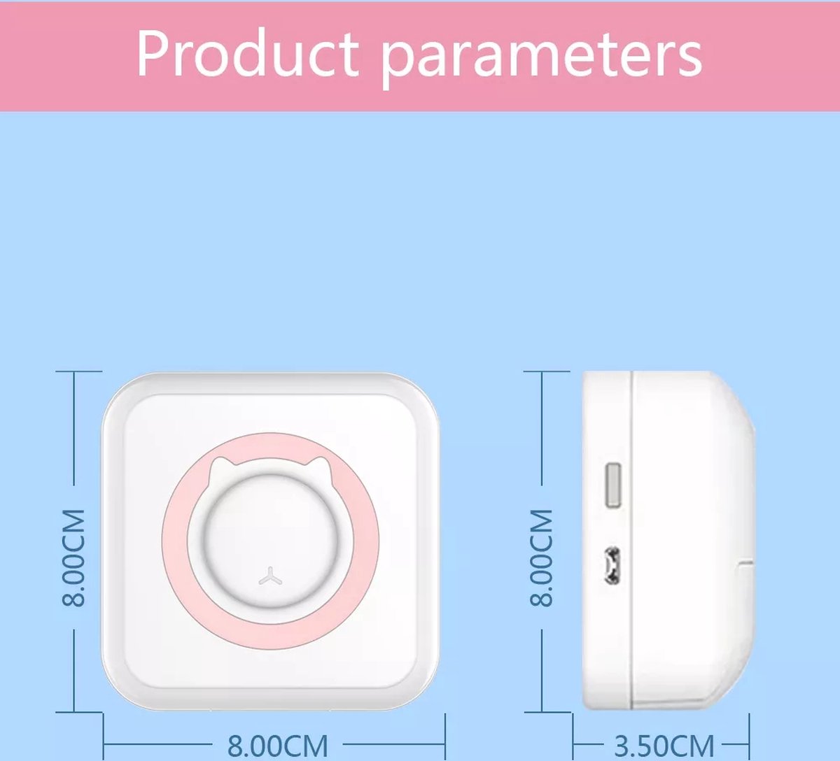 Mini Imprimante Portable Sans Fil BT, Mini Imprimante Bluetooth Est livrée  Avec 13 Rouleaux de Papier Thermique, Stylo de Couleur, pour l'impression  de Photos, D'étiquettes : : Informatique