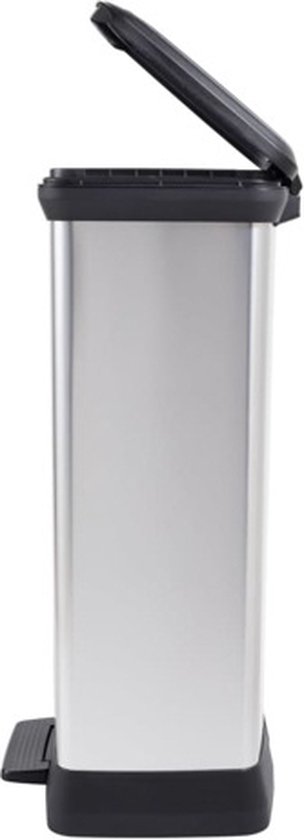 Curver Poubelle a pédale - 50 L - Gris métallisé