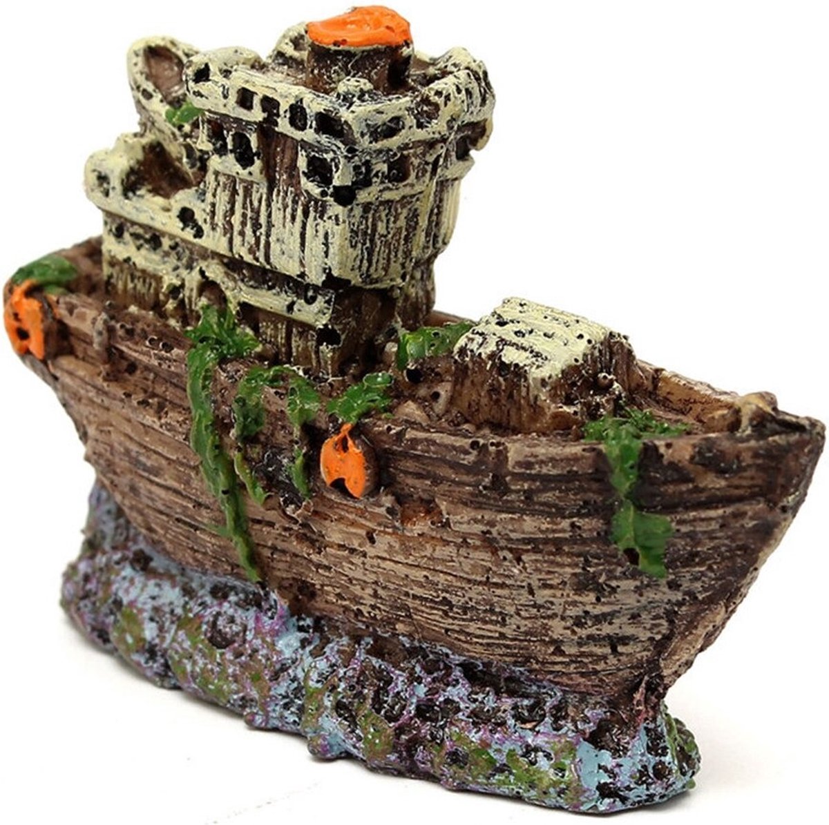 Schip Ornament voor Aquarium – Gezonken Piraten Schip – 8*5*2.5 cm