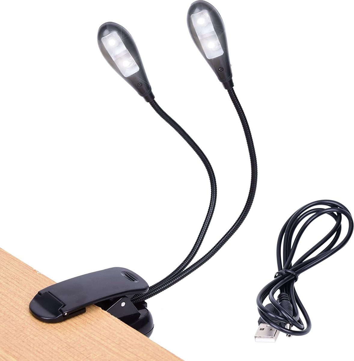 Lampe à pince LED et USB,pupitre ou ordinateur,Eclairage avec ampoules  lumineuses