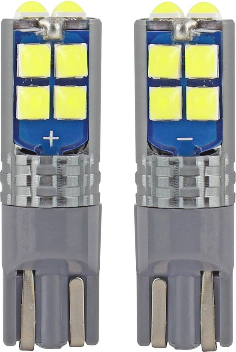 T10 LED - CANBUS - 10 SMD - 12/24V - Wit - 2 stuks