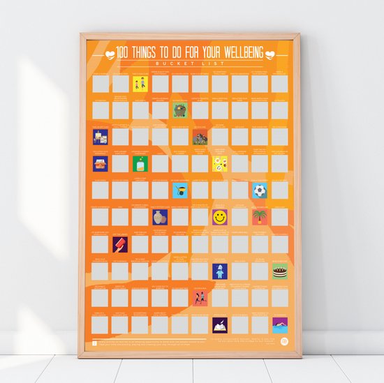 Affiche de liste de seaux – 100 choses à faire pour votre bien-être Carte à gratter – Activités pour votre Santé