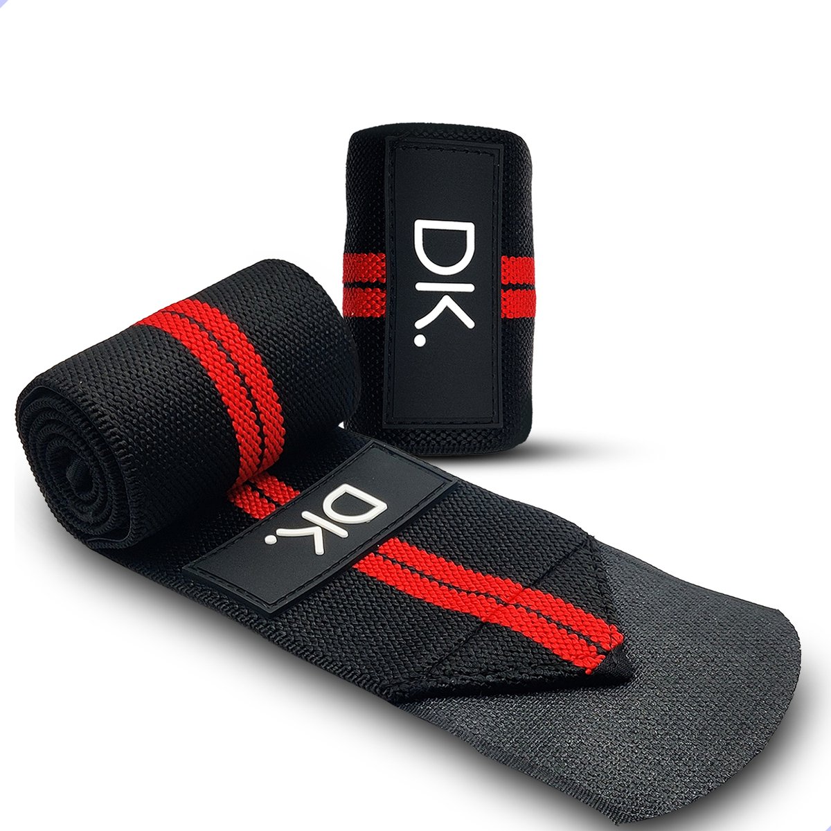 DK.® Wrist Wraps voor Fitness & Crossfit - Polsbanden voor Krachttraining - Polsbrace - Polsbandage - 2 stuks - Rood/Zwart