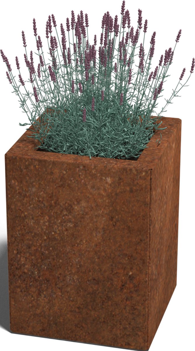 Cortenstaal plantenbak - Vierkant - 30x30x30cm - Roestkleur - Zonder bodem - MySteel