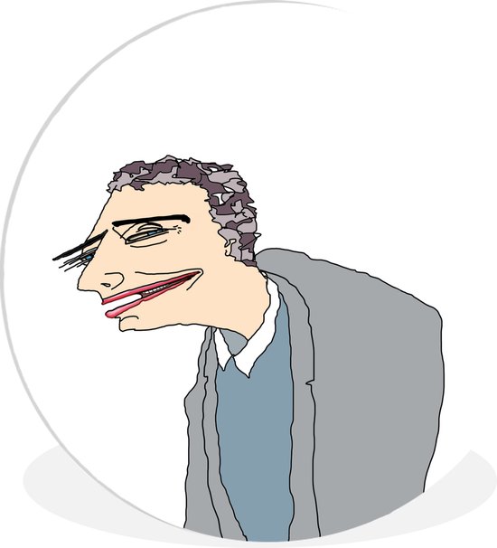 Animation d'un homme heureux Assiette en plastique cercle mural ⌀ 150 cm XXL / Groot format!