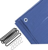 FX Tools - Afdekzeil blauw 2 x 3 meter met 10x spanrubbers en S-haken