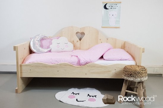 Rockwood® Peuterbed Isabelle inclusief montage met gratis lattenbodeminclusief blik beits grey wash