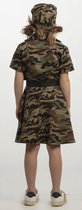 Leger kostuum voor meisjes - camouflage jurk maat 116