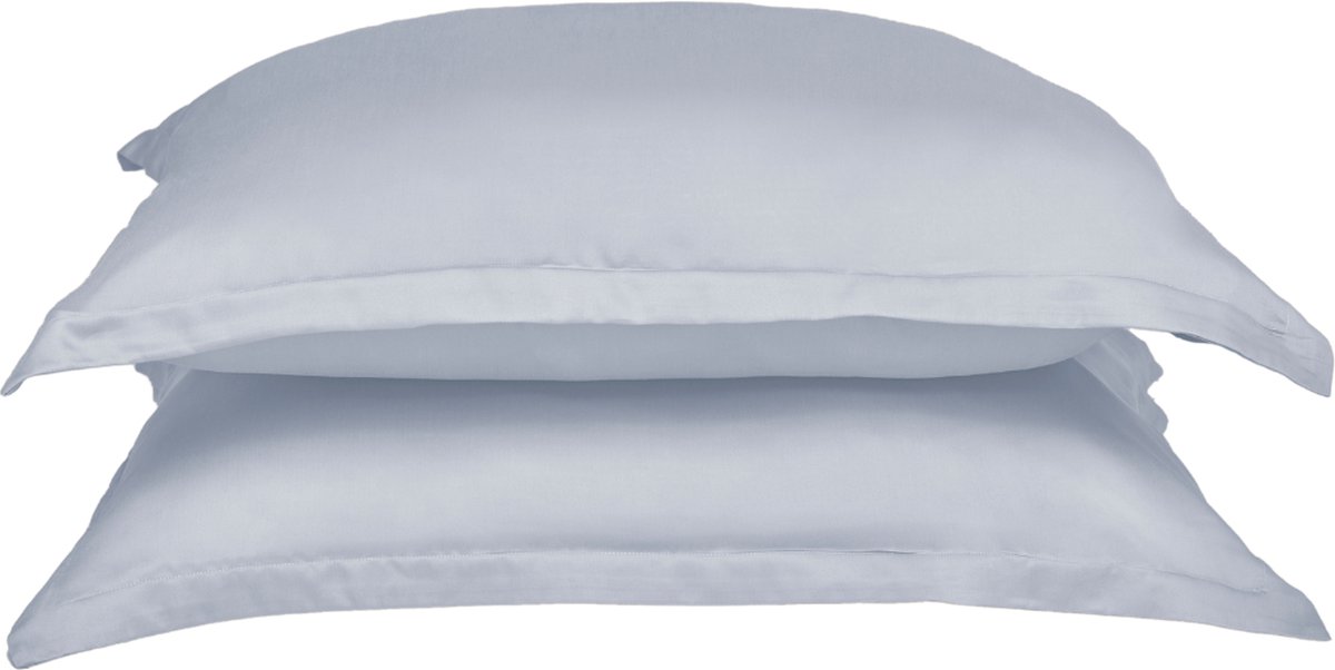 Coco & Cici - Tencel kussensloop - 50 x 60 - grijsblauw -beauty pillow - zacht, luxe en duurzaam beddengoed
