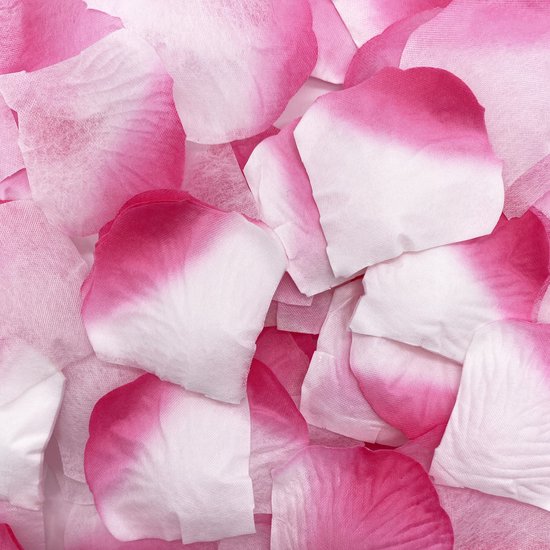 Decarro Luxe roze/wit rozenblaadjes 500 stuks Valentijnsdag - Valentijn decoratie / Bruiloft versiering