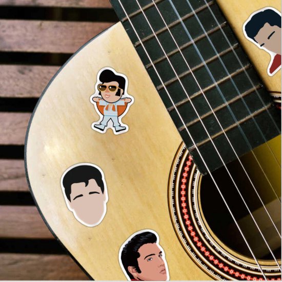 Elvis Presley stickers - Set van 50 - voor gitaar, deur, muur, auto, agenda etc. - Merkloos