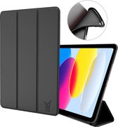 Hoes geschikt voor iPad 2022 10.9 inch 10e Generatie - Trifold Smart Cover Book Case Leer Tablet Hoesje Zwart